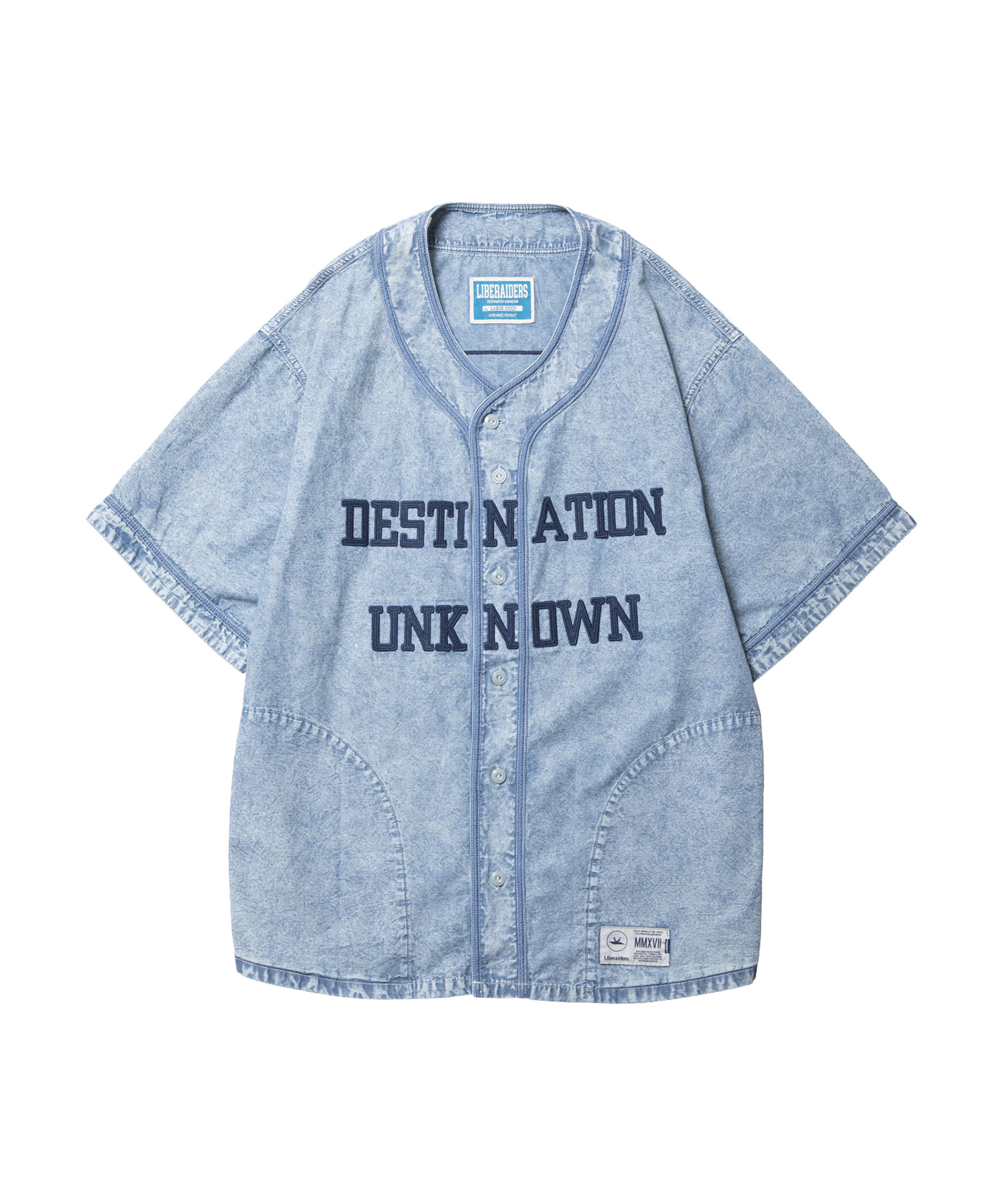 LIBERAIDERS CHAMBRAY BASEBALL SHIRT