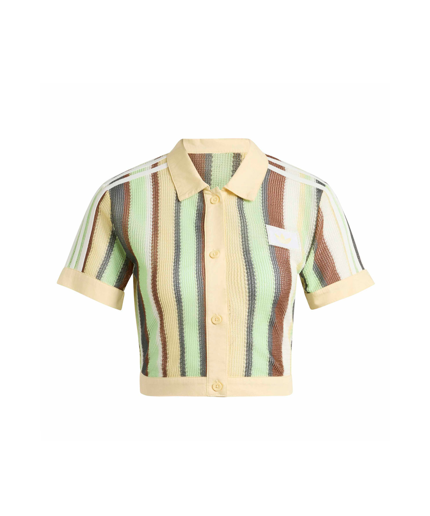 adidas SUMMER GLOW STRIPED CROPPED POLO