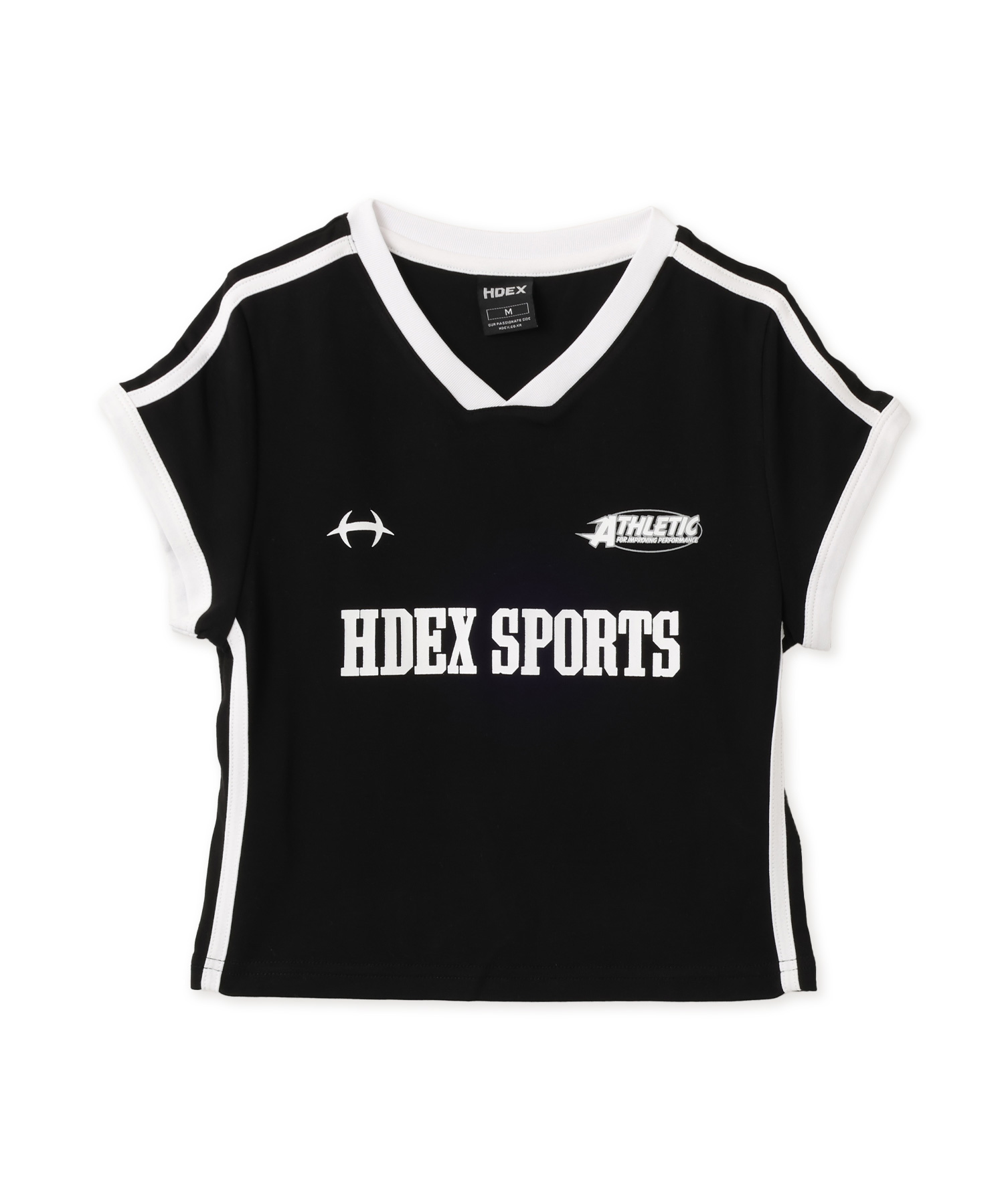 HDEX Womens Sporty Ringer V-Neck Short Sleeve